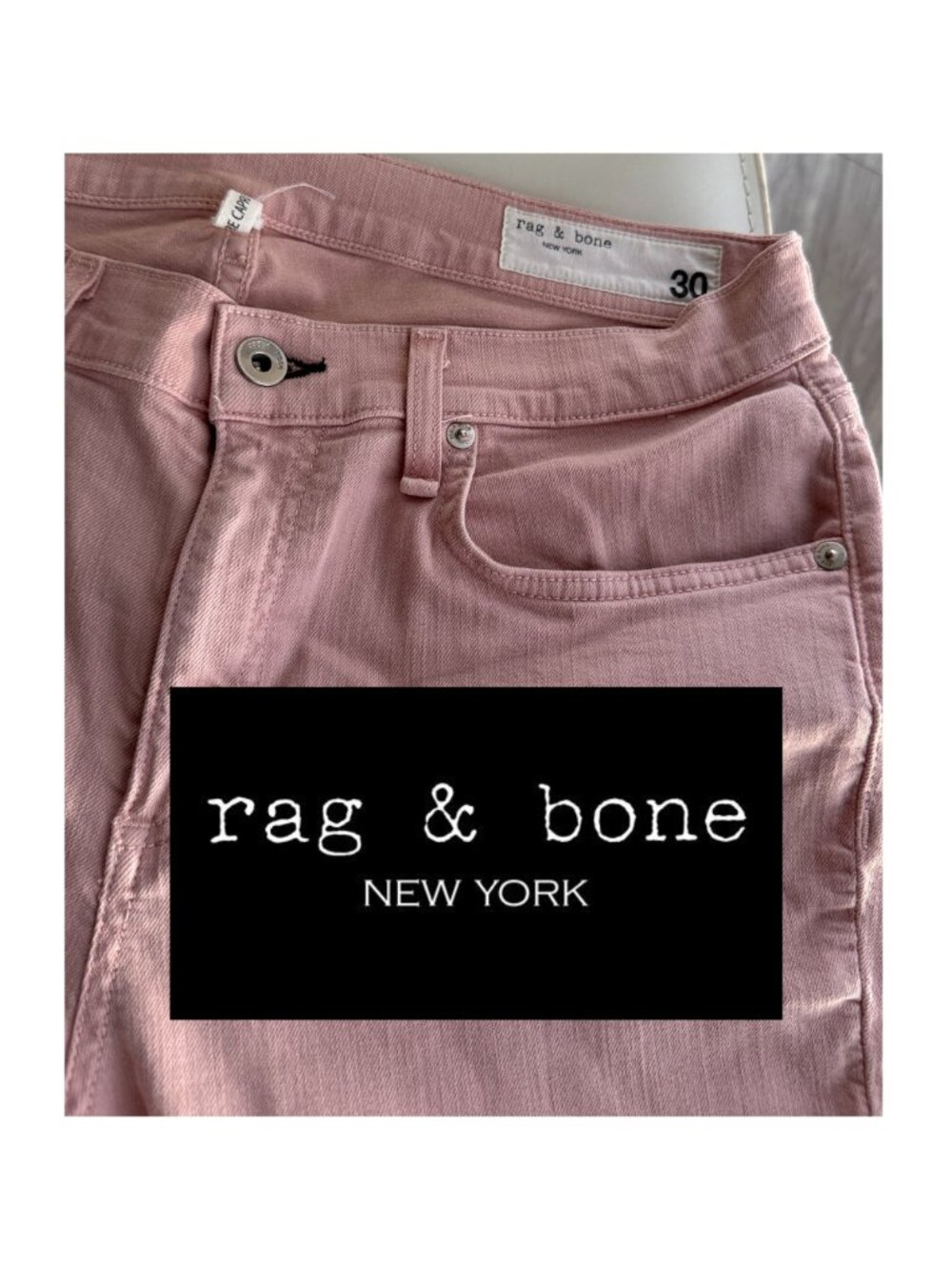 Rag & Bone Dre Capri Blush/Pale pink Jeans size 30 Slim